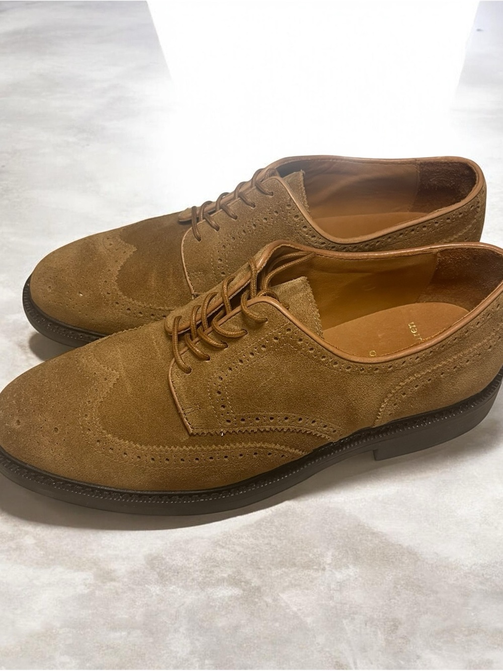 Polo by Ralph Lauren Men's Brown Suede Wingtip Derby Shoes